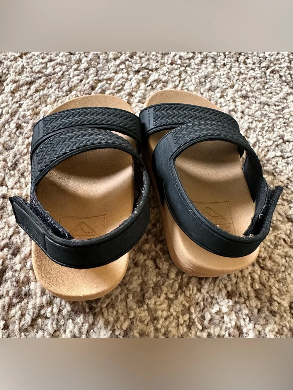 Reef Kids Black and Tan Double-Strap Sandals